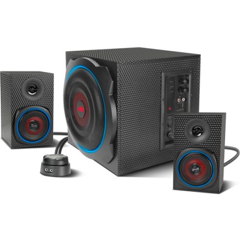 SPEEDLINK SL-830100-BK Gravity Carbon RGB háttérvilágítású 2.1 mélynyomó rendszer, fekete