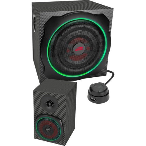 SPEEDLINK SL-830100-BK Gravity Carbon RGB háttérvilágítású 2.1 mélynyomó rendszer, fekete