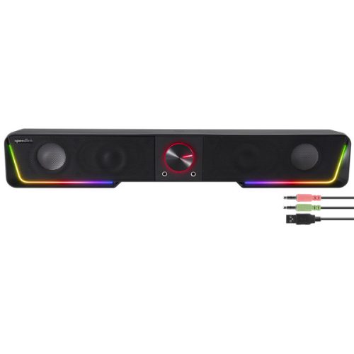 SPEEDLINK SL-830200-BK Gravity sztereó soundbar RGB megvilágítással - fekete