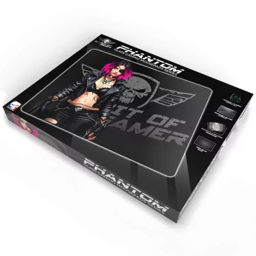 Spirit of Gamer Egérpad - Phantom (420 x 330 x 4mm; varrott szélek; üveg felület; fekete)