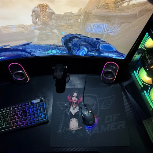 Spirit of Gamer Egérpad - Phantom (420 x 330 x 4mm; varrott szélek; üveg felület; fekete)