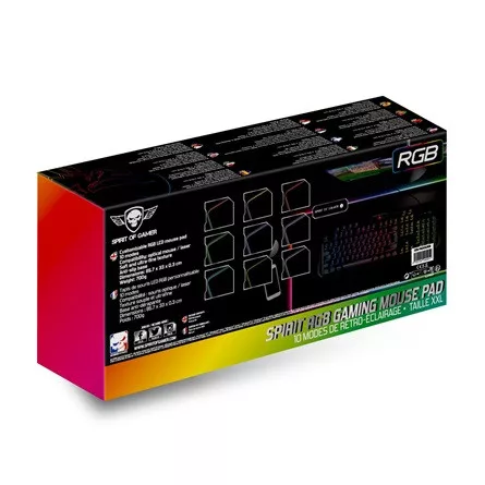 Spirit of Gamer Egérpad - RGB Large (RGB háttérvilágítás, 800 x 300 x 4mm; fekete)