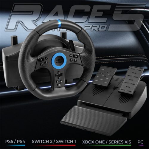 Spirit of Gamer Kormány - RACE WHEEL PRO 5 (kormány+pedálok, PC / PS4/5 / XBOX X/S/One kompatibilis, fekete)