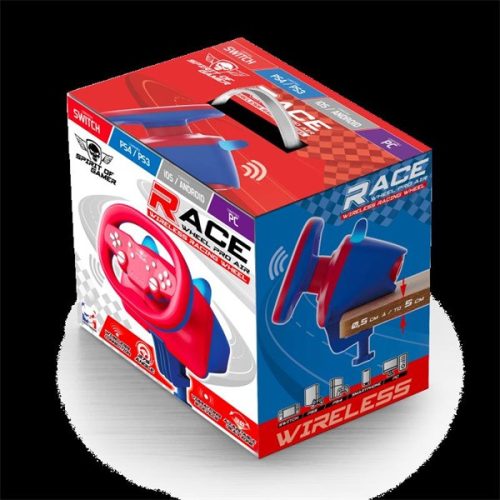 Spirit of Gamer Kormány - RACE WHEEL PRO AIR (PC/PS3/PS4/Switch/Android kompatibilis, piros/kék)