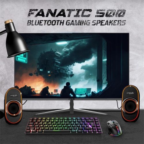 Spirit of Gamer Hangszóró 2.0 - Fanatic 500 (PC/Mac, Bluetooth/3,5mm Jack, fekete)