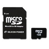 SILICON POWER Micro SD Card 1GB with SD Adapter
