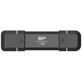   Silicon Power 1TB DS72 Dual USB-C/USB 3.2 Gen 2, Portable External SSD, Steam Deck and iPhone 15 Pro, R/W: up to 1050MB/s; 850MB/s, Black