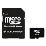 SILICON POWER Memória - Flash kártyák SILICON POWER NAND Flash miniSD 2048MB x 1 45x, 1pcs with SD Adaptor