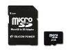 SILICON POWER Micro SD Card 2GB with SD Adapter