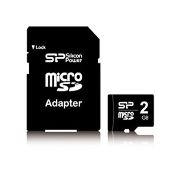 SILICON POWER 2GB,microSD Card,Retailwith Adapter+SP logo