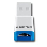 SILICON POWER Card Reader (Micro SD/Micro SDHC), USB 2.0, White/Blue