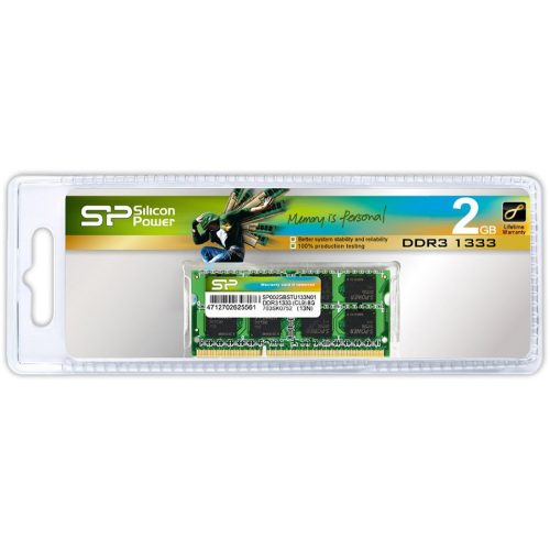 SILICON POWER 2GB, DDR3-1333, SO-DIMM NON-ECC 256Mx8