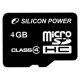 SILICON POWER 4GB,microSDHC Class4Retail with adapter