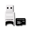 SILICON POWER Memória - Flash kártyák SILICON POWER NAND Flash Micro SDHC 4GB Class 4, 1pcs with 2 in 1 Card Reader