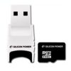 SILICON POWER Micro SDHC Card 4GB (Class 4) with Stylish USB Reader