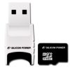 SILICON POWER Micro SDHC Card 4GB (Class 4) with Stylish USB Reader