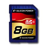 Silicon Power class 10 8GB SD Card SDHC R/W: up to 40/10 MB/s, Shock/water/x-ray-proof, Retail pack