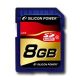 Silicon Power class 10 8GB SD Card SDHC R/W: up to 40/10 MB/s, Shock/water/x-ray-proof, Retail pack