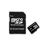 SILICON POWER Micro SDHC Card 8GB (Class 4) with Two Adapters