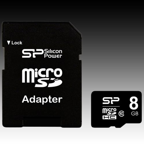 SILICON POWER Micro SDHC Card 8GB (Class 10) with SD Adapter