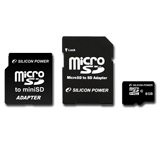 SILICON POWER Micro SDHC Card 8GB (Class 10) with Two Adapters
