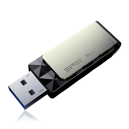 Silicon Power Blaze - B30 8GB Pendrive USB 3.2 Gen 1 Swivel Cap Flash Drive, Black