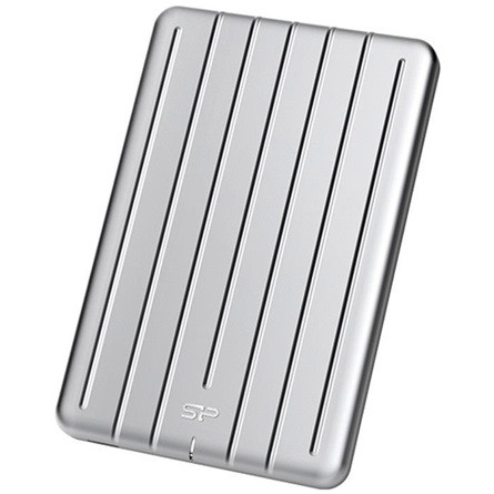Silicon Power Armor - A75 1TB Portable HDD USB 3.2 Gen 1 Silver, Shockproof MIL-STD 810G 516.7 Procedure IV, Lightweight aluminum, Slim ''L'' shaped LED light