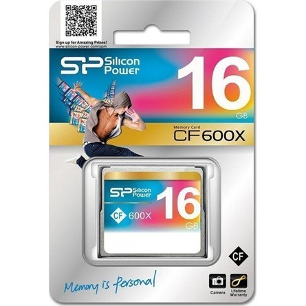 Silicon Power 600x 16GB CF Card Hi-speed Read up to 90MB/s, ATA interface, PIO mode 6, MWDMA 4, UDMA 6, ECC function, Retail pack