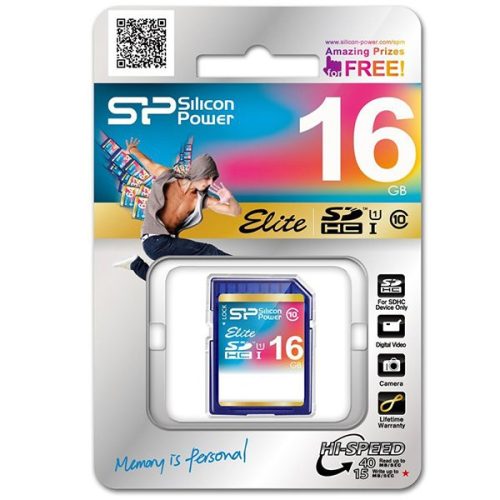 Silicon Power Elite /class 10 16GB SD Card UHS-1 (U1) R/W: up to 85/10 MB/s, Shock/water/x-ray-proof, Retail pack