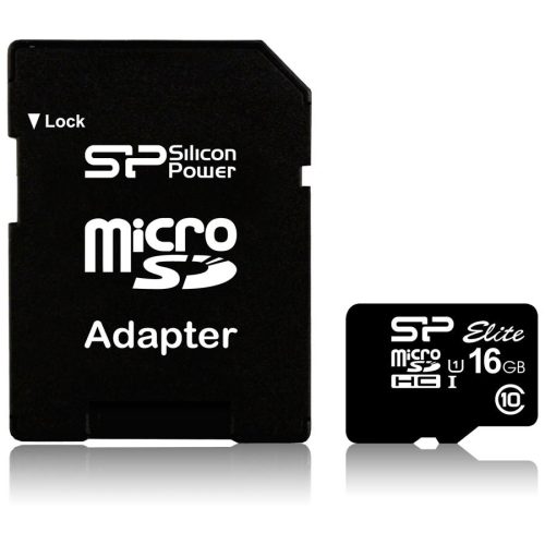 SILICON POWER 16GB microSDHC UHS-I,SDR 50 mode,with adapter with SP logo,retail