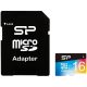 Silicon Power Superior 16GB mSD Card UHS-1 (U1) R/W: up to 90/45 MB/s, ECC function, Shock/water/x-ray-proof, w/ adapter (Colorful)