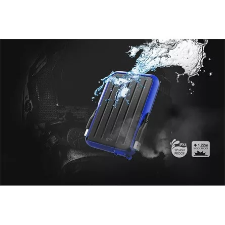 Silicon Power Armor - A66 2TB Portable HDD USB 3.2 Gen 1 Blue, Certificate MIL-STD 810F 516.5/IV, Water-resistant IPX4, 360˚ bumper