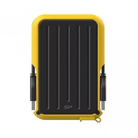 Silicon Power Armor - A66 2TB Portable HDD USB 3.2 Gen 1 Yellow, Certificate MIL-STD 810F 516.5/IV, Water-resistant IPX4, 360˚ bumper