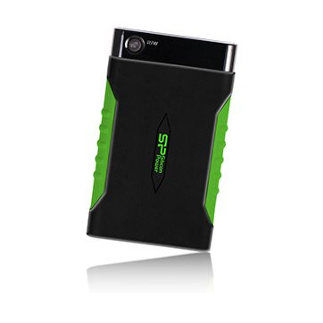 Silicon Power Armor - A15 2TB Portable HDD USB 3.2 Gen 1 Black & Green, Anti-shock, MIL-STD 810F Method 516.5 Procedure IV, LED light, Backup button