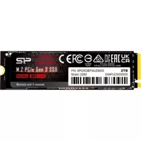   Silicon Power UD80 2TB SSD PCIe Gen 3x4 PCIe Gen3x4 & NVMe 1.4, 3D NAND, SLC cache + HMB , 5 year warranty - Max 3400/3000 MB/s