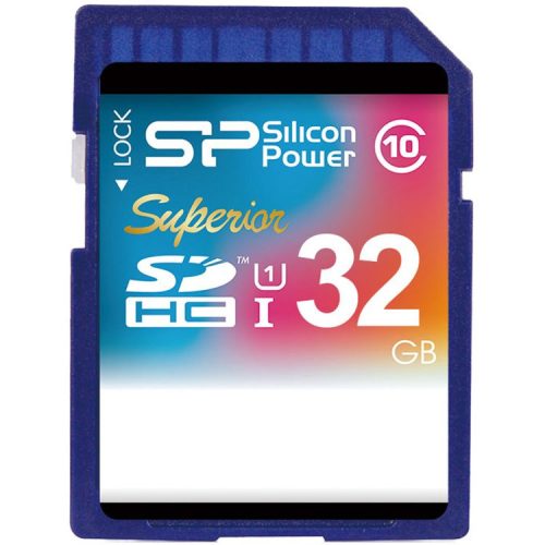 Silicon Power Superior 32GB SD Card UHS-1 (U1) R/W: up to 90/45 MB/s, Shock/water/x-ray-proof, Retail pack