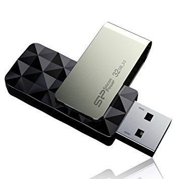 Silicon Power Blaze - B30 32GB Pendrive USB 3.2 Gen 1 Swivel Cap Flash Drive,Black