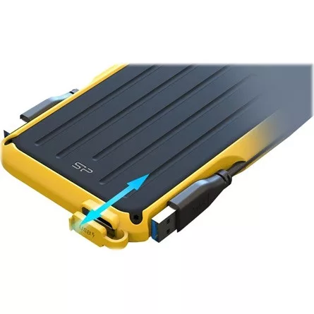 Silicon Power Armor - A66 4TB Portable HDD USB 3.2 Gen 1 Yellow, Certificate MIL-STD 810F 516.5/IV, Water-resistant IPX4, 360˚ bumper