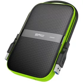   Silicon Power Armor - A60 4TB Portable HDD USB 3.2 Gen1 Black/Green, Shockproof MIL-STD 810G Method 516.6 Procedure IV, Water-resistant IPX4, LED light