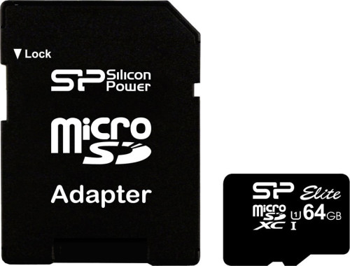 Silicon Power 64GB microSD+adapter, UHS1 (SP064GBSTXBU1V10SP)