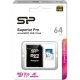 Silicon Power 64GB Superior Pro (+adapter) UHS-1 Class10 U3 V30 A1 microSDXC memóriakártya BOX fehér
