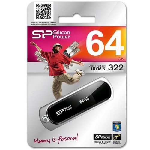 Silicon Power LuxMini - 322 64GB Pendrive USB 2.0 Black