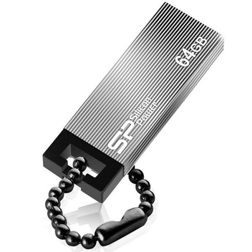 Silicon Power Touch - 835 64GB Pendrive USB 2.0 Stainless steel, Iron Gray, COB Technology for water, dust and vibration proof