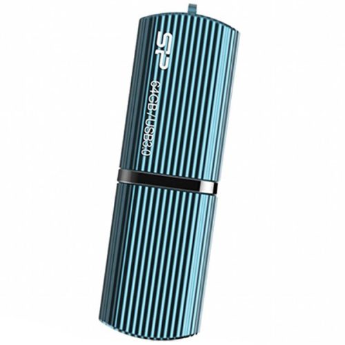 Silicon Power 64GB USB 3.0 Flash Drive, Read speed 90MB/sec max. Write speed 60MB/sec max., Aqua Blue