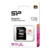 Silicon Power Superior / V30 128GB mSD Card UHS-1 (U3) V30 R/W: up to 100/80 MB/s, IOPS 1500/500, A1, V30, ECC function, Shock/water/x-ray-proof, w/ adapter