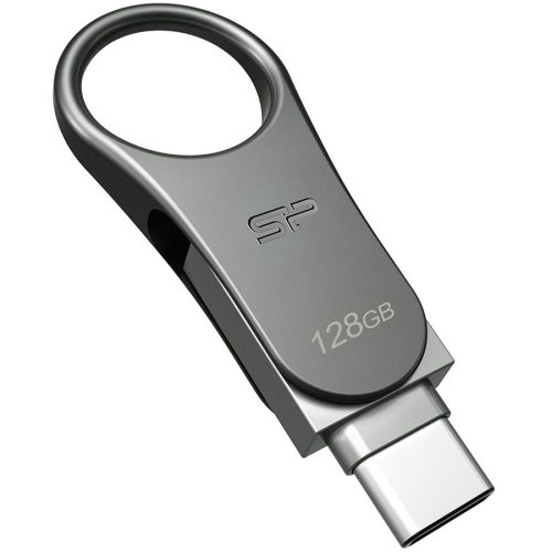 Silicon Power Mobile - C80 128GB Pendrive OTG USB 3.2 Gen 1/Type-C Silver, Shock/water/x-ray-proof