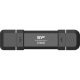 Silicon Power 250GB DS72 Dual USB-C/USB 3.2 Gen 2, Portable External SSD, Steam Deck and iPhone 15 Pro, R/W: up to 1050MB/s; 850MB/s, Black