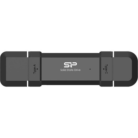 Silicon Power Pendrive - 250GB USB3.2(Gen2) Type-A és Type-C csatlakozás, DS72 Fekete