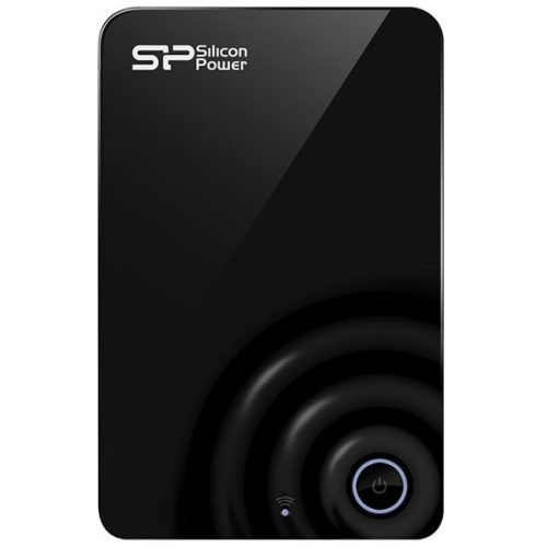 SILICON POWER 500GB,WiFi Portable Hard Drive,Sky Share H10,Black (adapter)