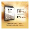 Silicon Power 512GB Superior Pro UHS-II Class10 U3 V60 vízálló ütésálló SDXC memóriakártya BOX fekete